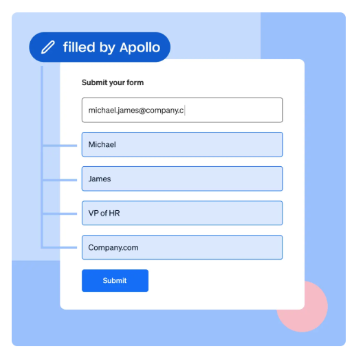 Apollo auto filled form