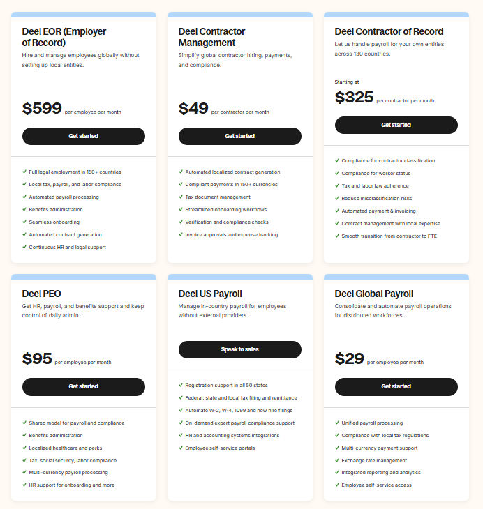Deel pricing
