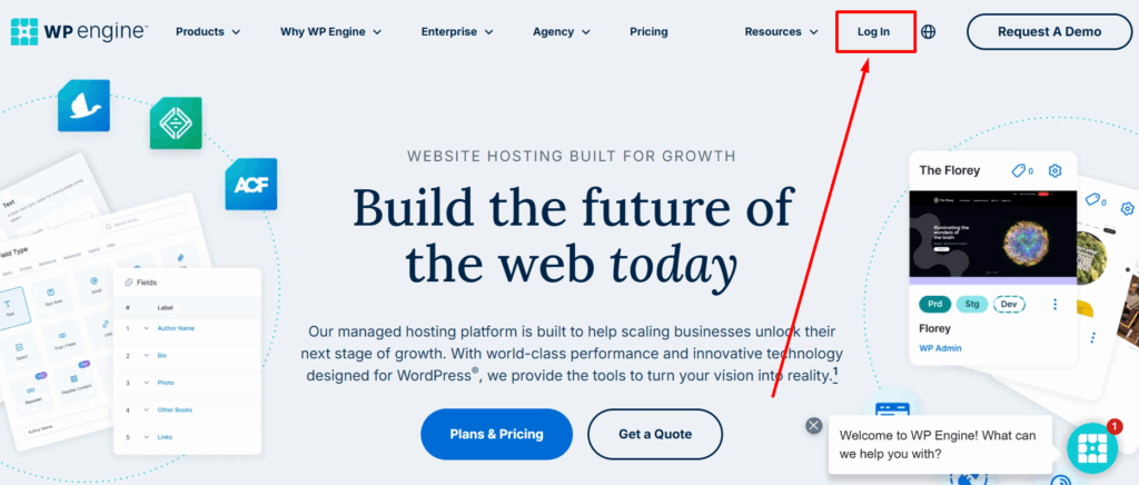 WPEngine interface