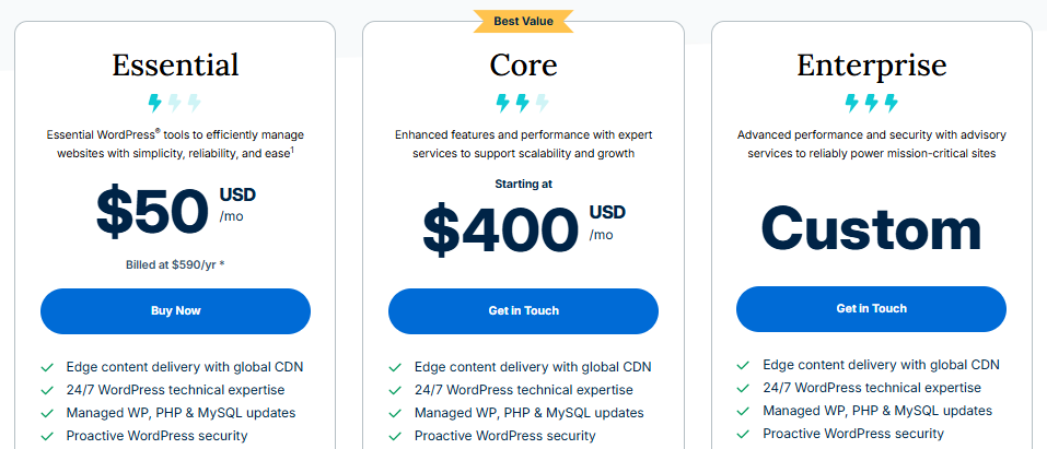 WPEngine pricing